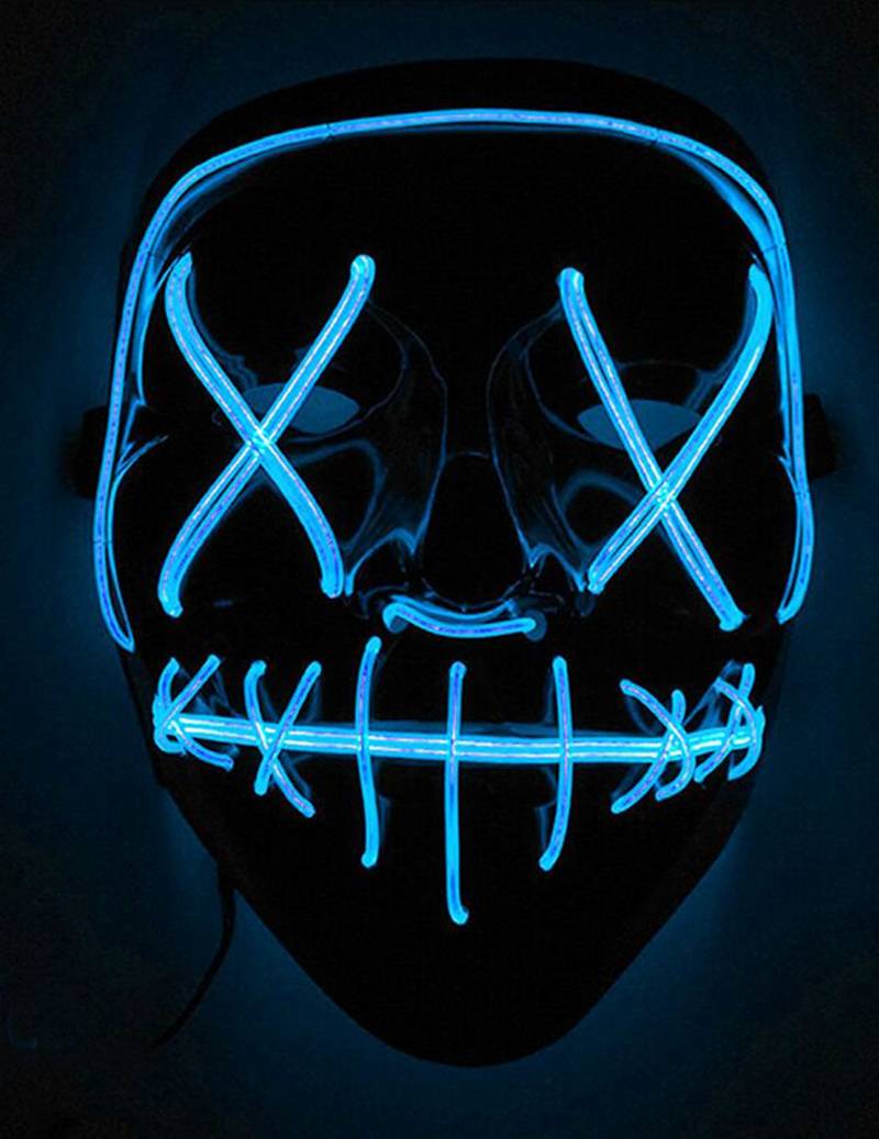 LED-Maske Halloween-Maske Mord-Nacht schwarz-blau LED-Maske Halloween-Maske Mord-Nacht schwarz-blau von KARNEVAL-MEGASTORE