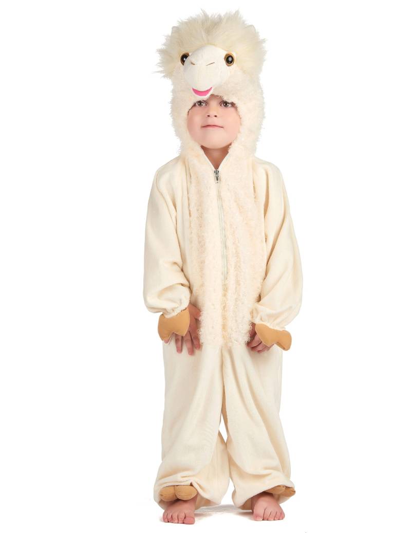 Lama Tierkostüm für Kinder weiss-beige von KARNEVAL-MEGASTORE