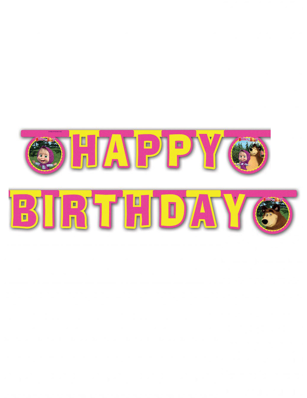 Lizenzartikel Mascha und der Bär Girlande Schriftzug Happy Birthday bunt 2m Lizenzartikel Mascha und der Bär Girlande Schriftzug Happy Birthday bunt 2m von KARNEVAL-MEGASTORE