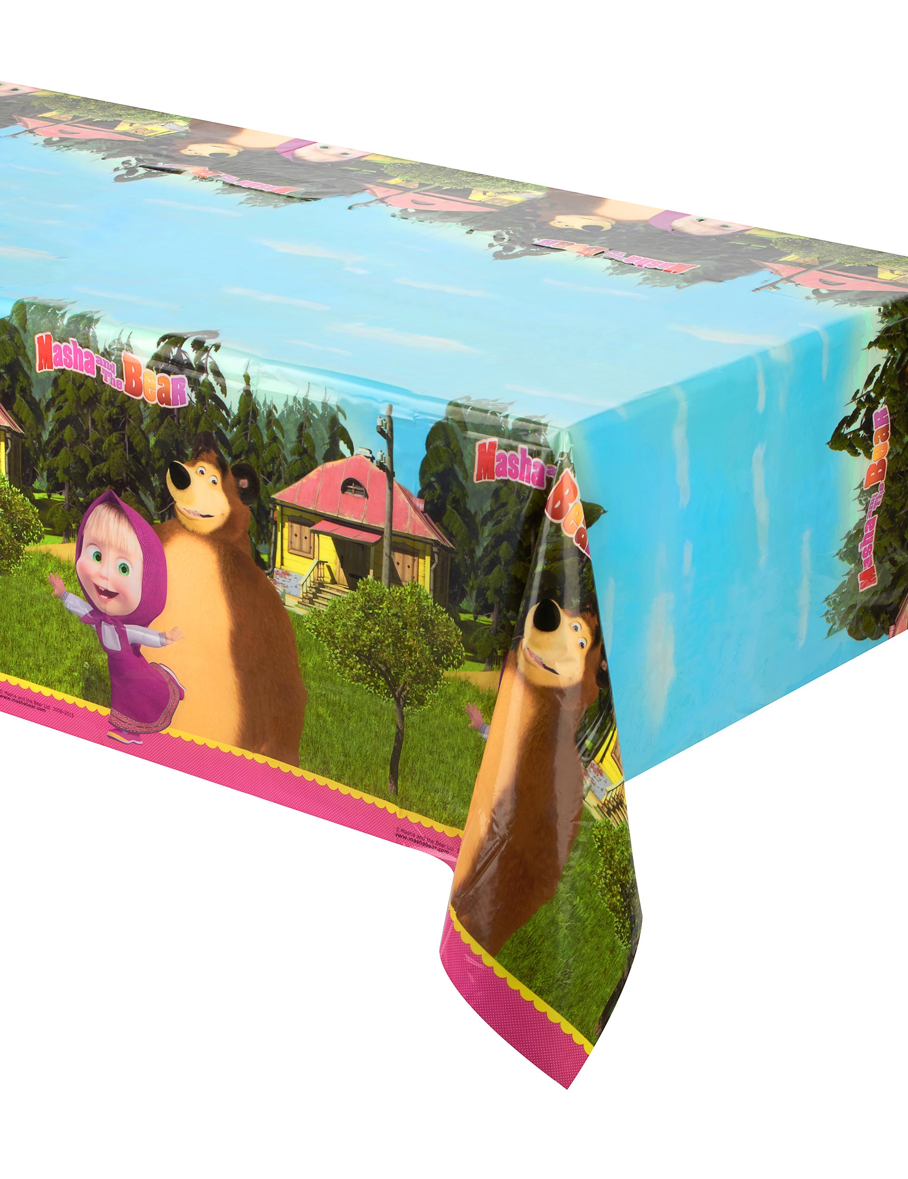 Lizenzartikel Mascha und der Bär Tischdecke bunt von KARNEVAL-MEGASTORE