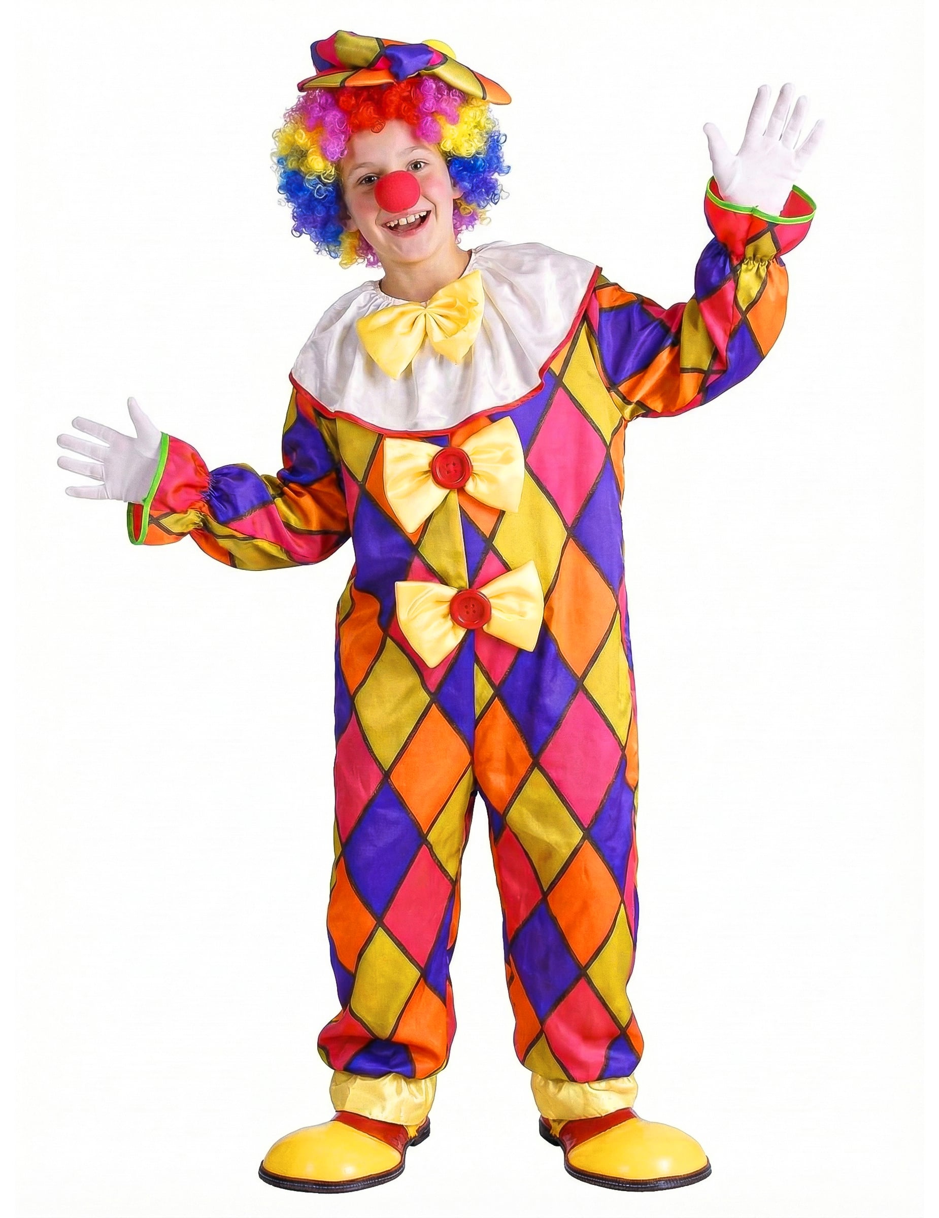 Lustiges Clown Kinder-Kostüm bunt von KARNEVAL-MEGASTORE