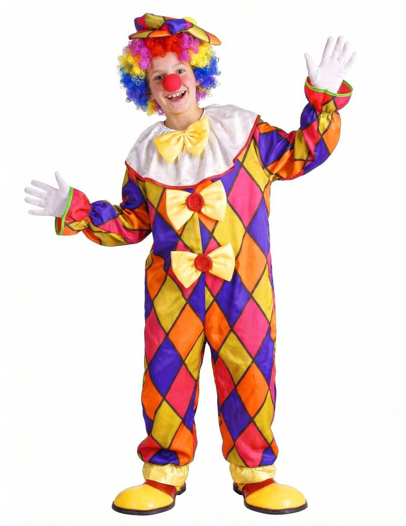 Lustiges Clown Kinder-Kostüm bunt von KARNEVAL-MEGASTORE