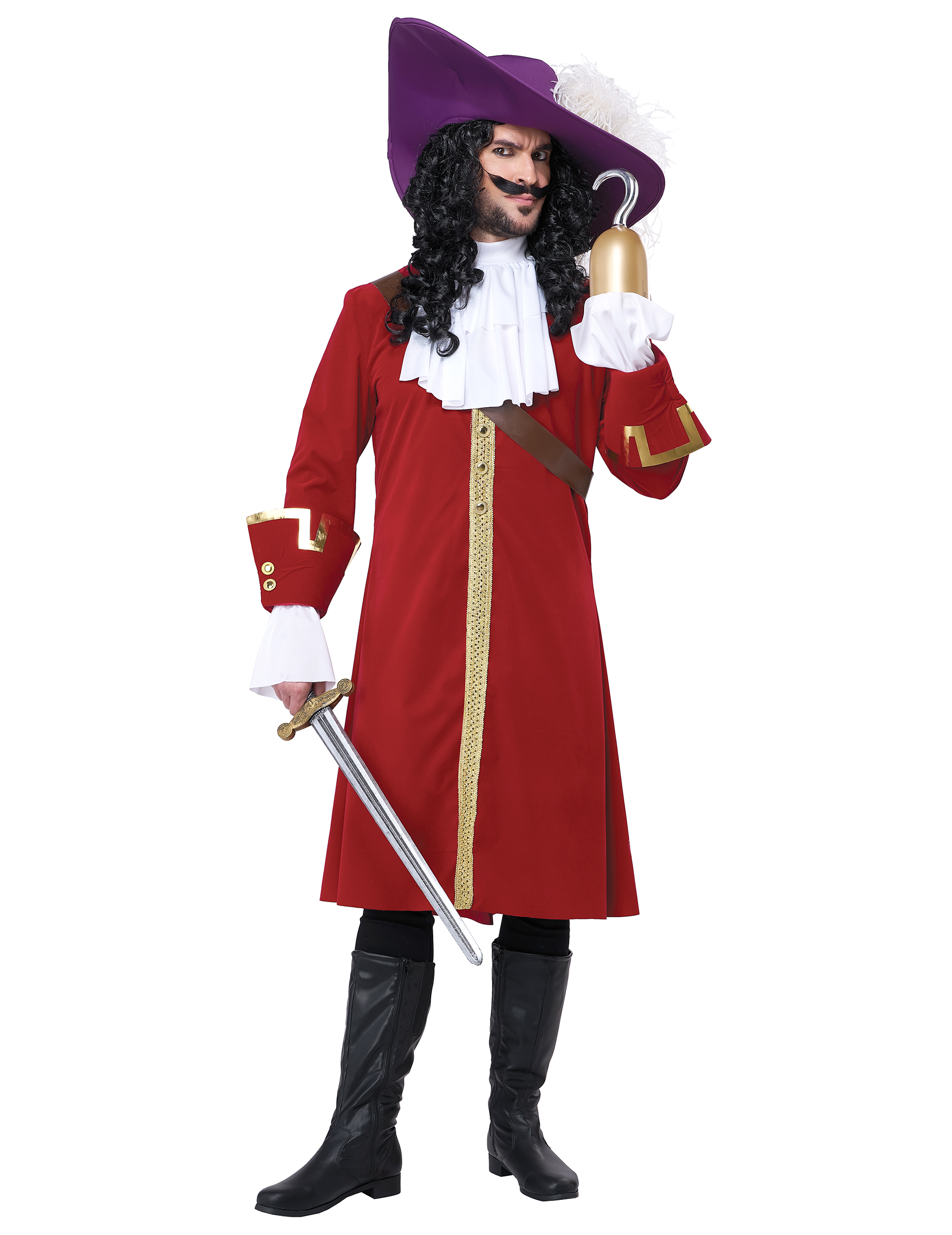 Luxus Piratenkapitän Kostüm mit Haken für Herren Luxus Piratenkapitän Kostüm mit Haken für Herren von KARNEVAL-MEGASTORE