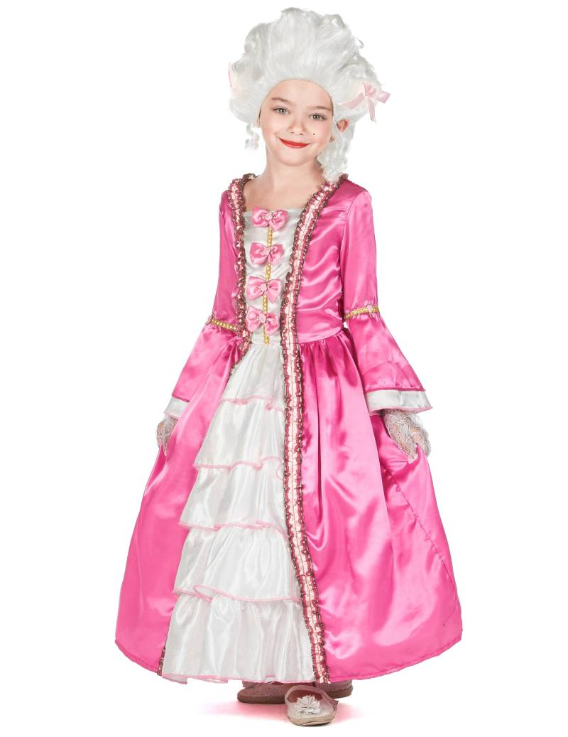 Marie Antoinette Mädchenkostüm barock pinkfarben-weiß von KARNEVAL-MEGASTORE