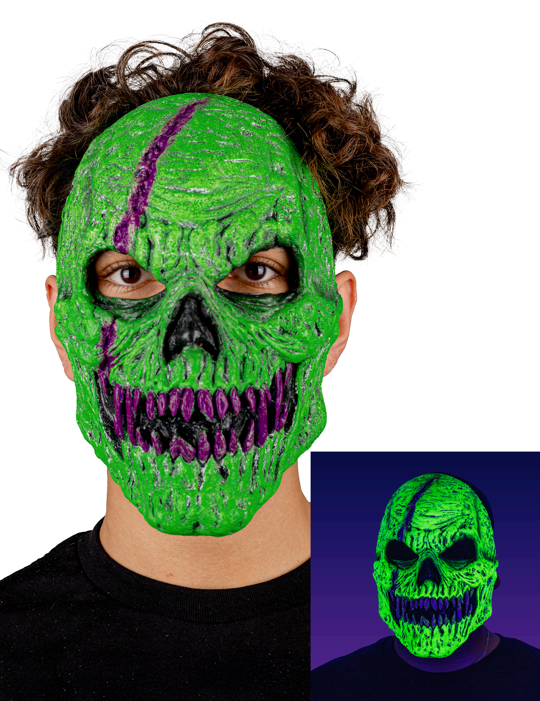 Maske Dämonenskelett, grün, Erwachsene Maske Dämonenskelett, grün, Erwachsene von KARNEVAL-MEGASTORE