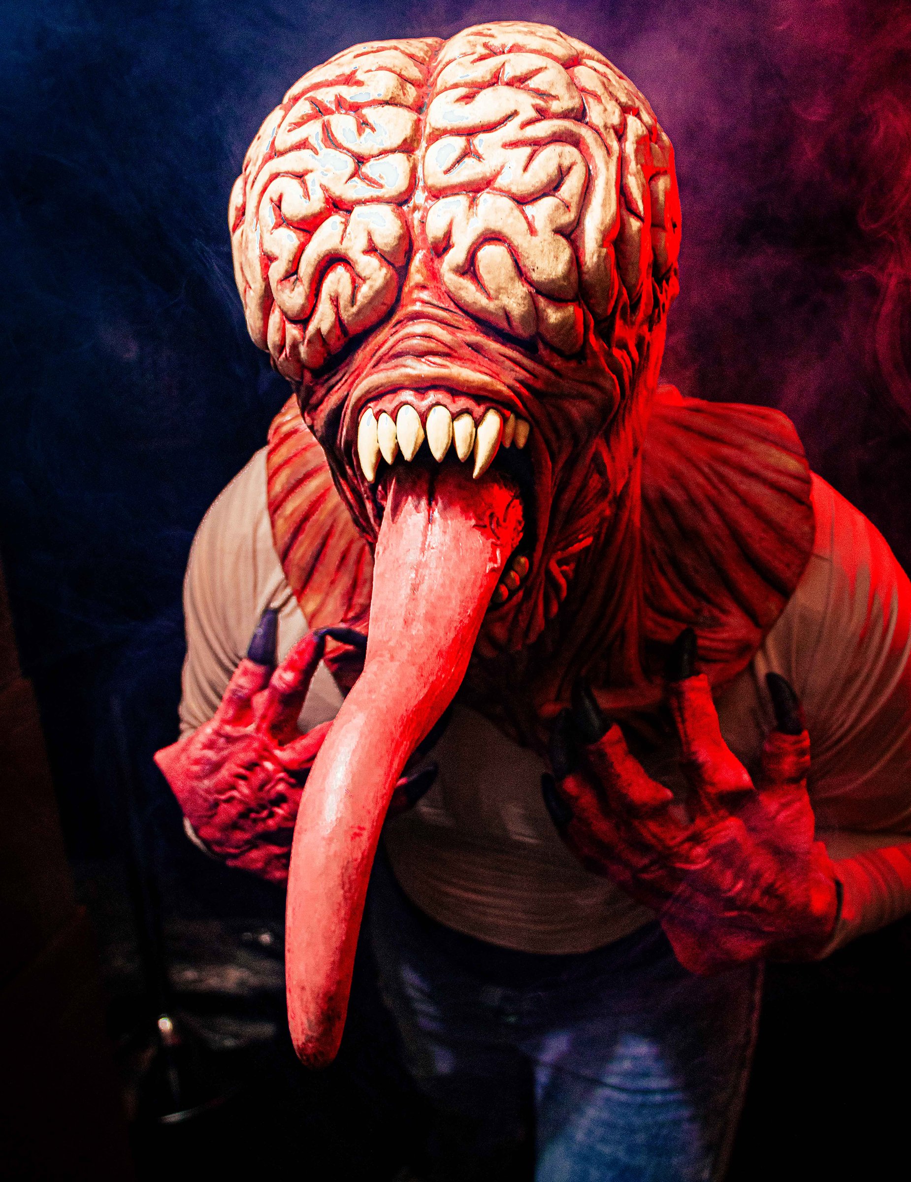 Maske für Erwachsene - Monster mit Gehirn von KARNEVAL-MEGASTORE