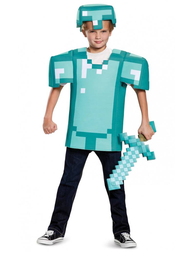 MinecraftKinderkostüm lizenziert blau-weiss von KARNEVAL-MEGASTORE
