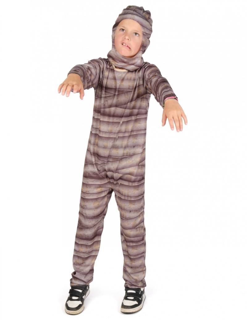 Mumien Kostüm für Kinder braun Halloween von KARNEVAL-MEGASTORE