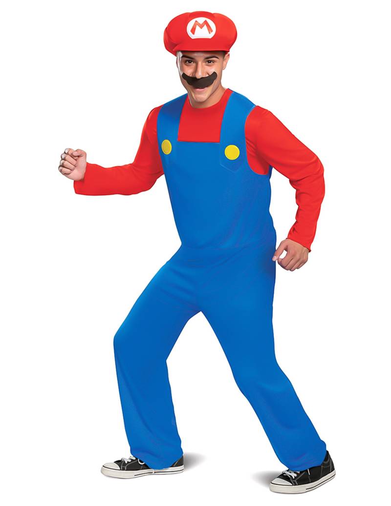 Nerdiges Super Mario Lizenzkostüm für Herren bunt von KARNEVAL-MEGASTORE