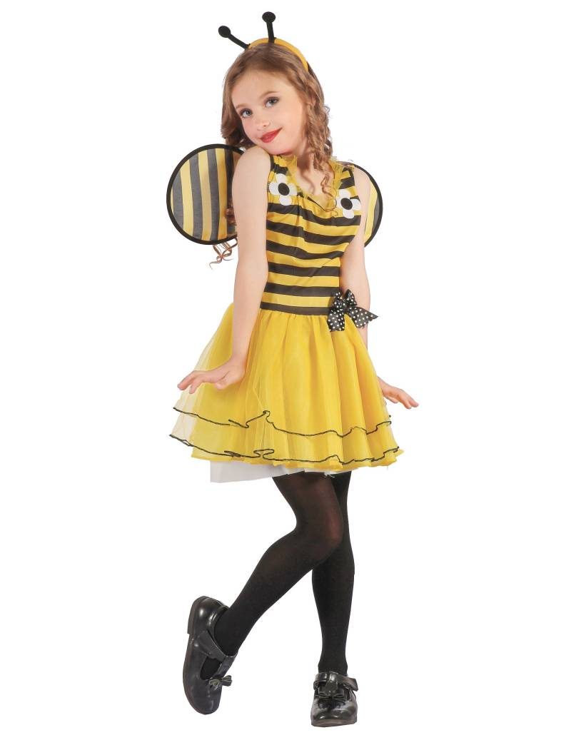 Niedliches Hummel-Kinderkostüm Bienenkostüm gelb-schwarz von KARNEVAL-MEGASTORE