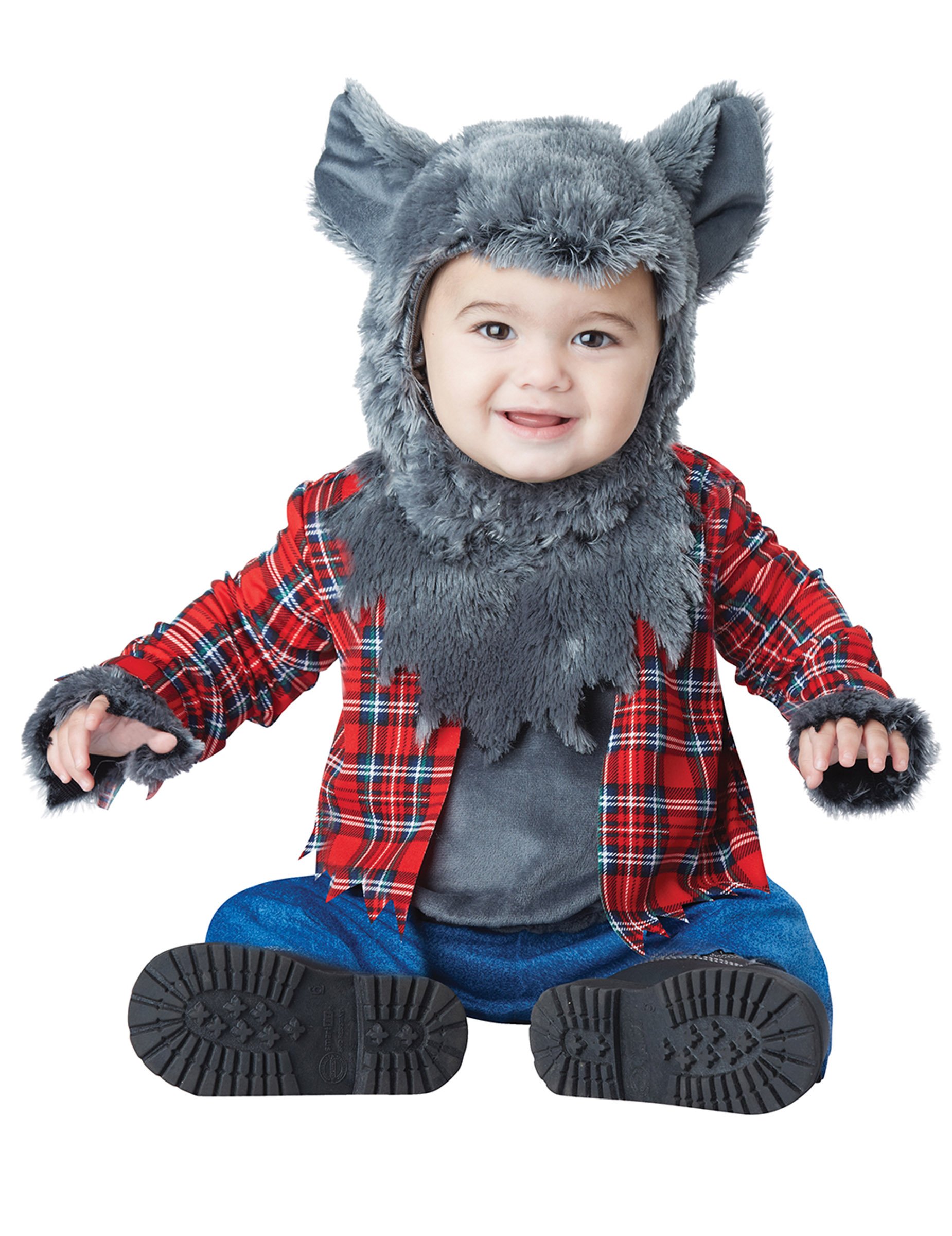 Niedliches Werwolf-Kostüm für Babys Halloween-Kostüm grau-rot-blau Niedliches Werwolf-Kostüm für Babys Halloween-Kostüm grau-rot-blau von KARNEVAL-MEGASTORE
