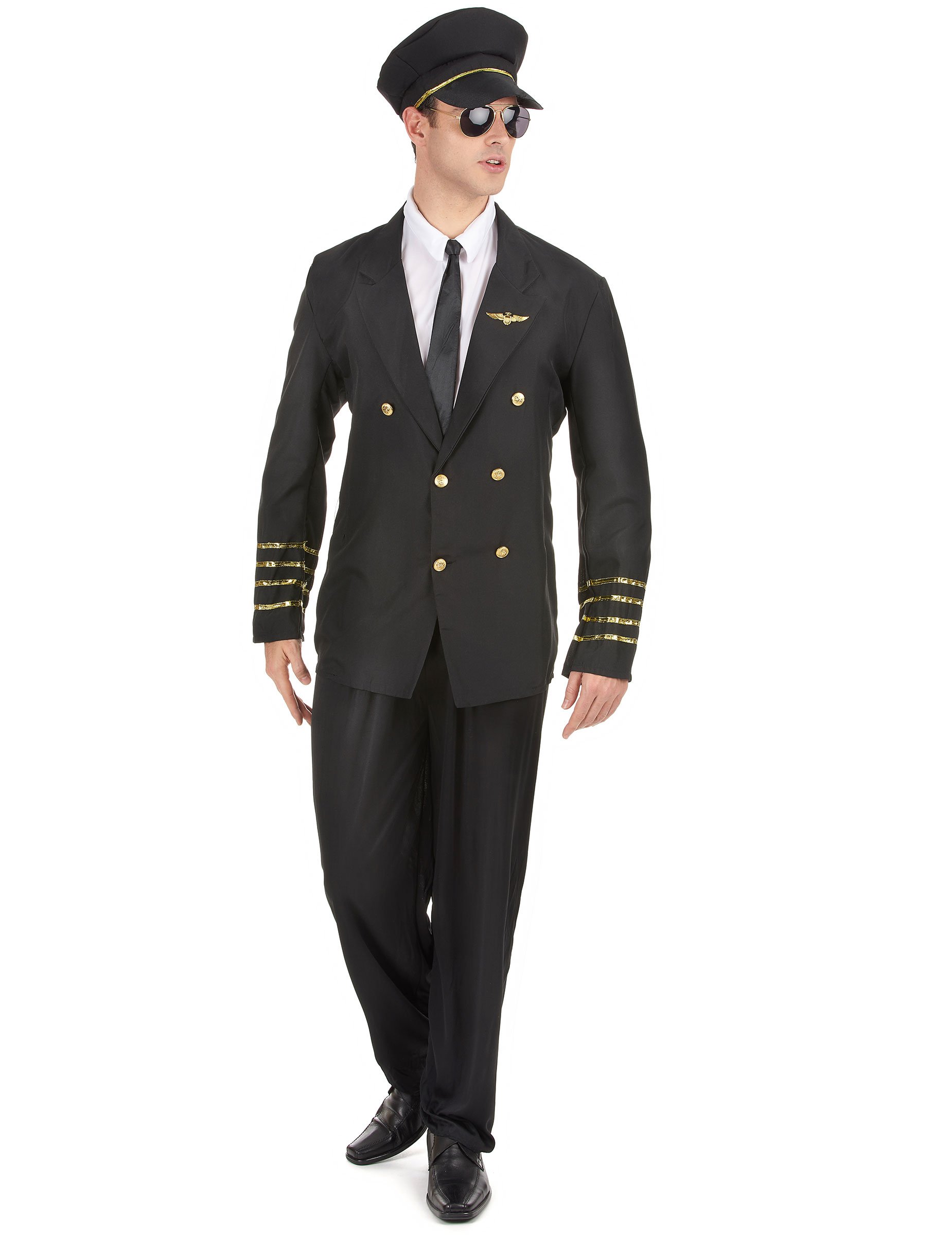 Nobler Kapitän Kostüm Uniform schwarz-gold Nobler Kapitän Kostüm Uniform schwarz-gold von KARNEVAL-MEGASTORE