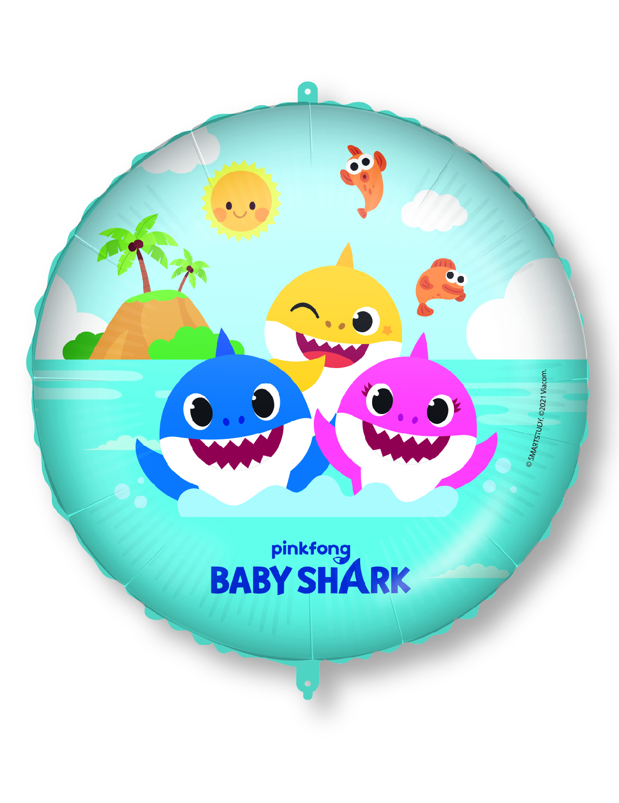 Offizieller Baby Shark-Folienballon bunt 46 cm von KARNEVAL-MEGASTORE