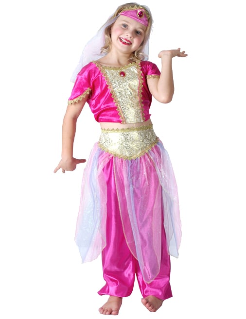 Orientalische Tänzerin Kinderkostüm pink-gold von KARNEVAL-MEGASTORE
