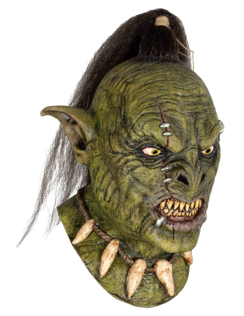 Ork-Kriegermaske für Erwachsene, grün von KARNEVAL-MEGASTORE