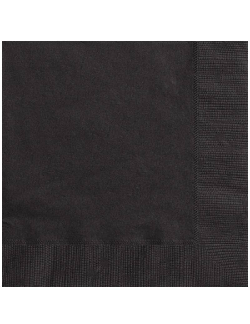 Papier Servietten Tischdeko Set 50 Stück schwarz 33x33cm von KARNEVAL-MEGASTORE