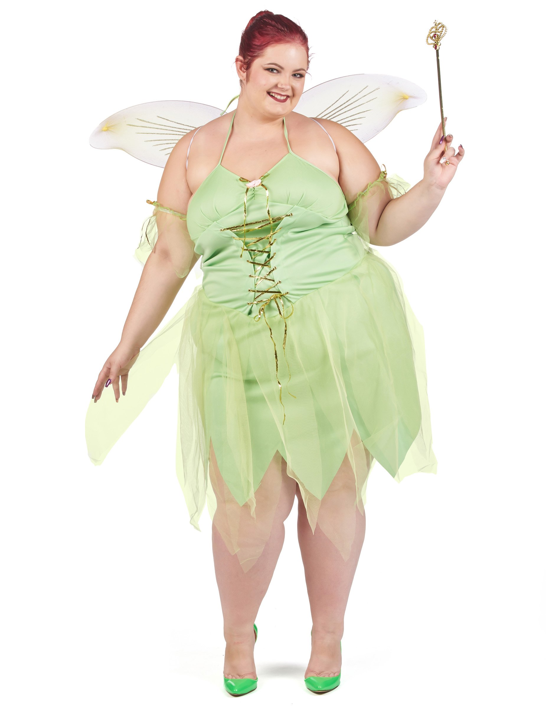 Plus Size Feenkostüm für Damen grün Plus Size Feenkostüm für Damen grün von KARNEVAL-MEGASTORE