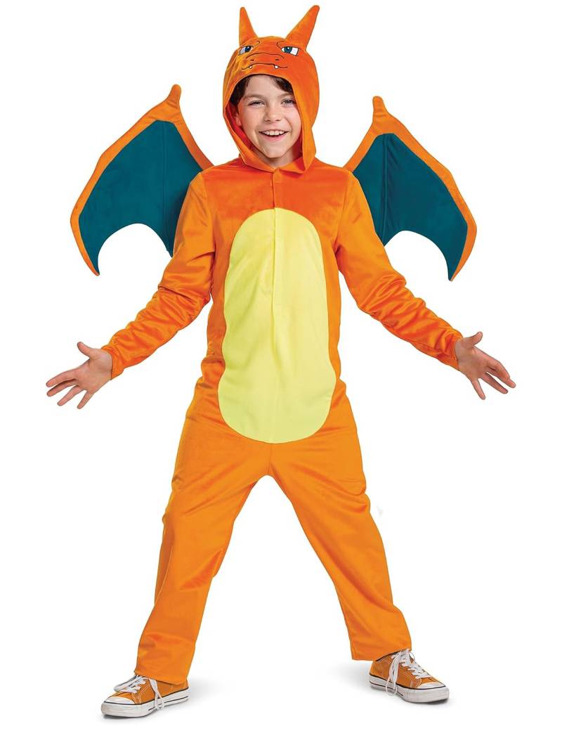 Pokemon Kinderkostüm Glurak Pokémon Luxus orange von KARNEVAL-MEGASTORE