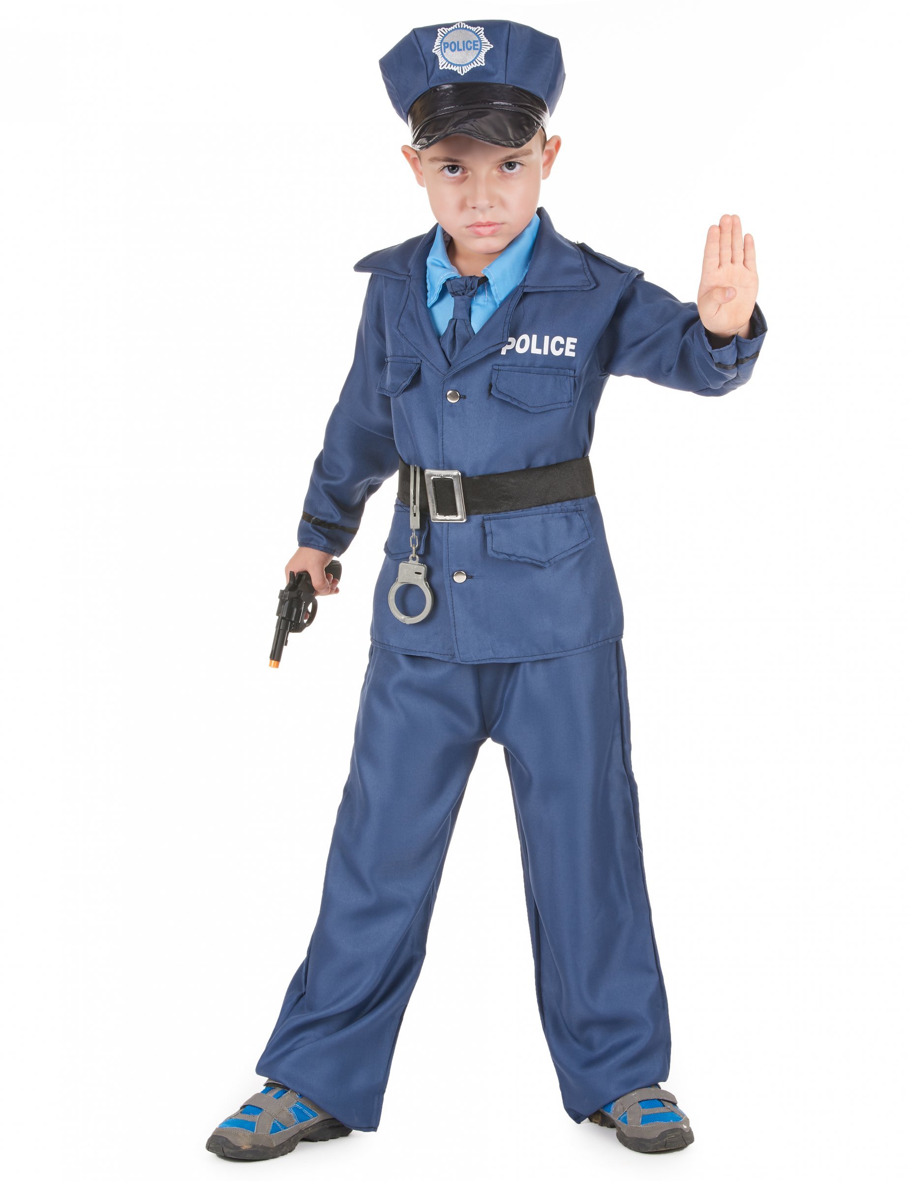 Polizist Kinderkostüm blau-schwarz von KARNEVAL-MEGASTORE