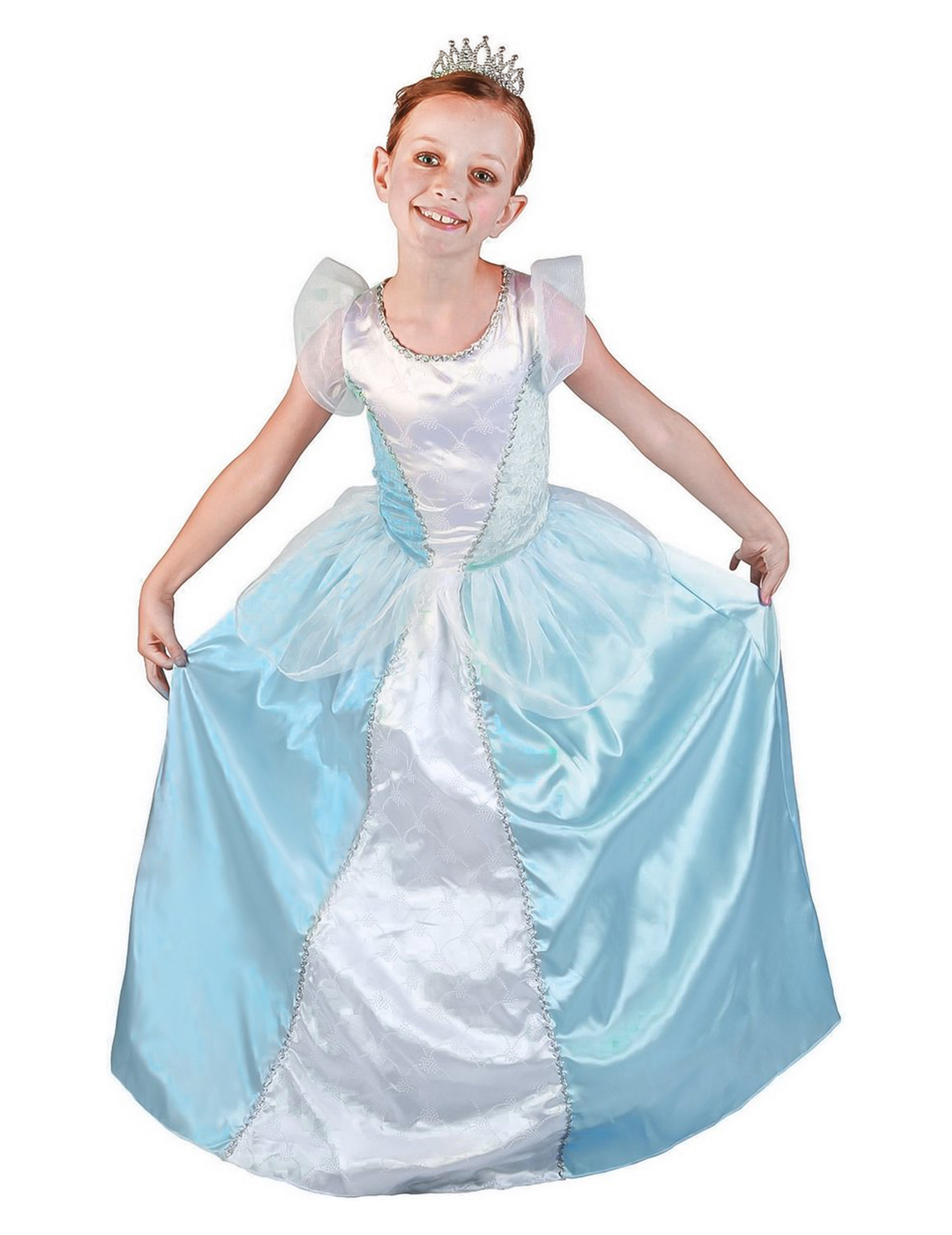 Prinzessinnen Kinder-Kostüm blau-weiss von KARNEVAL-MEGASTORE