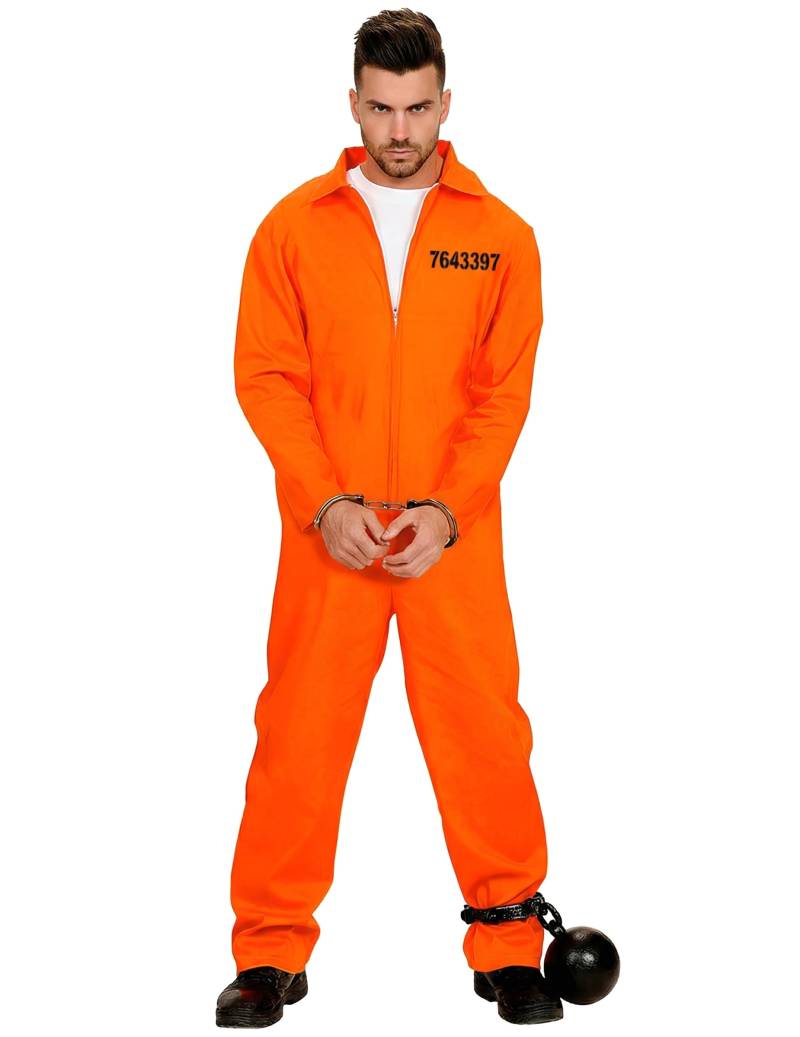 Psycho Gefangener Ausbrecher Kostüm orange von KARNEVAL-MEGASTORE