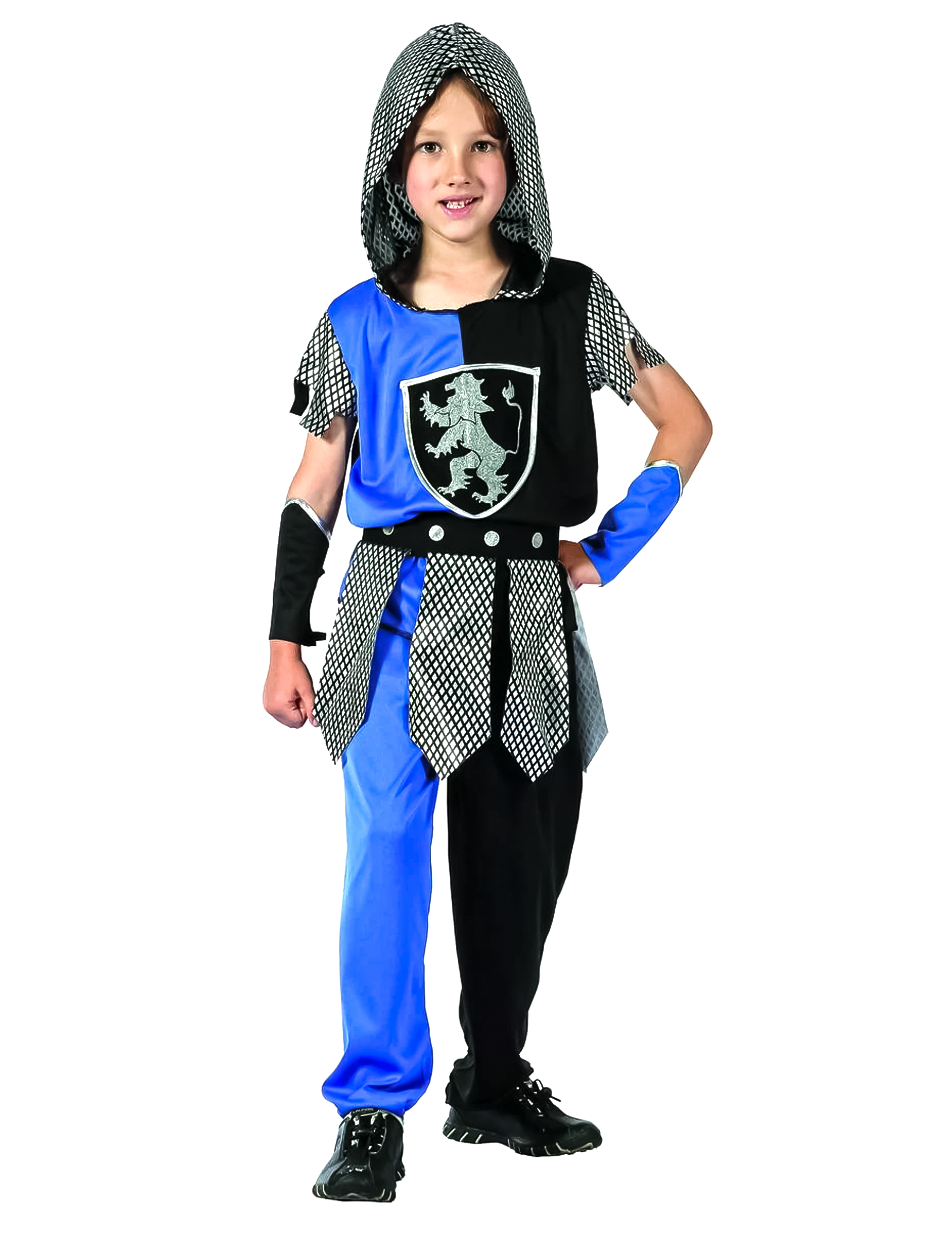Ritter Kinderkostüm blau-silber-schwarz von KARNEVAL-MEGASTORE