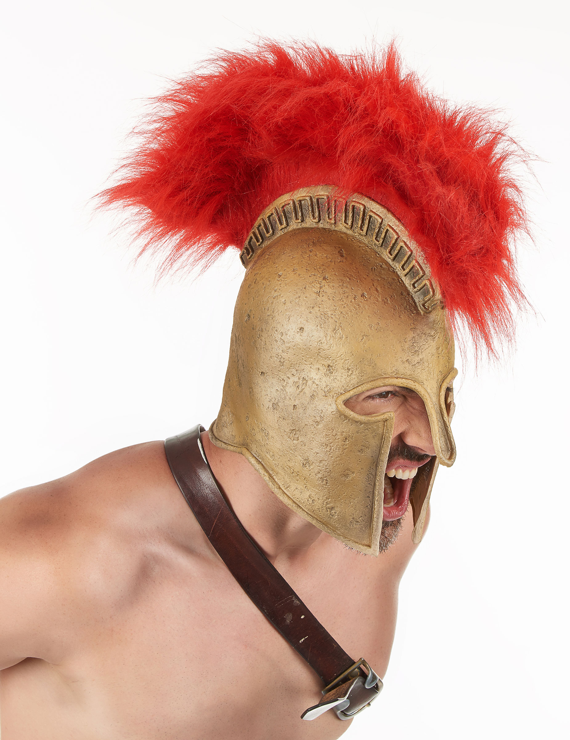 Spartaner Helm Deluxe gold-rot Spartaner Helm Deluxe gold-rot von KARNEVAL-MEGASTORE