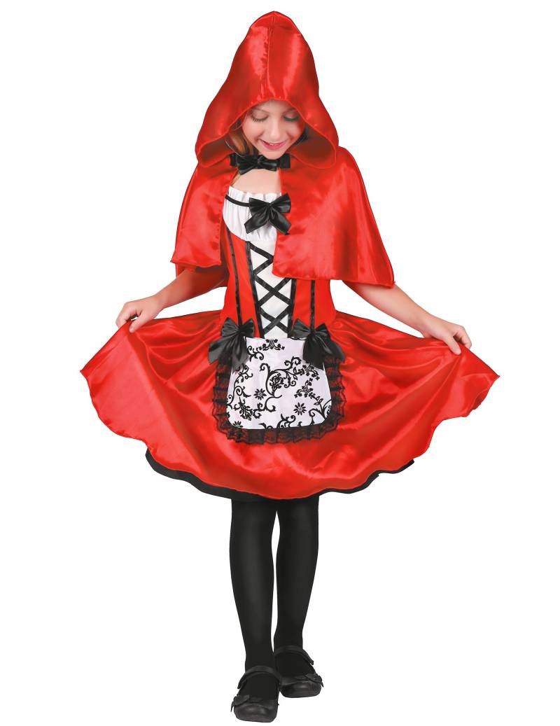Schickes Rotkäppchen-Kostüm für Mädchen Märchenkostüm für Kinder rot von KARNEVAL-MEGASTORE