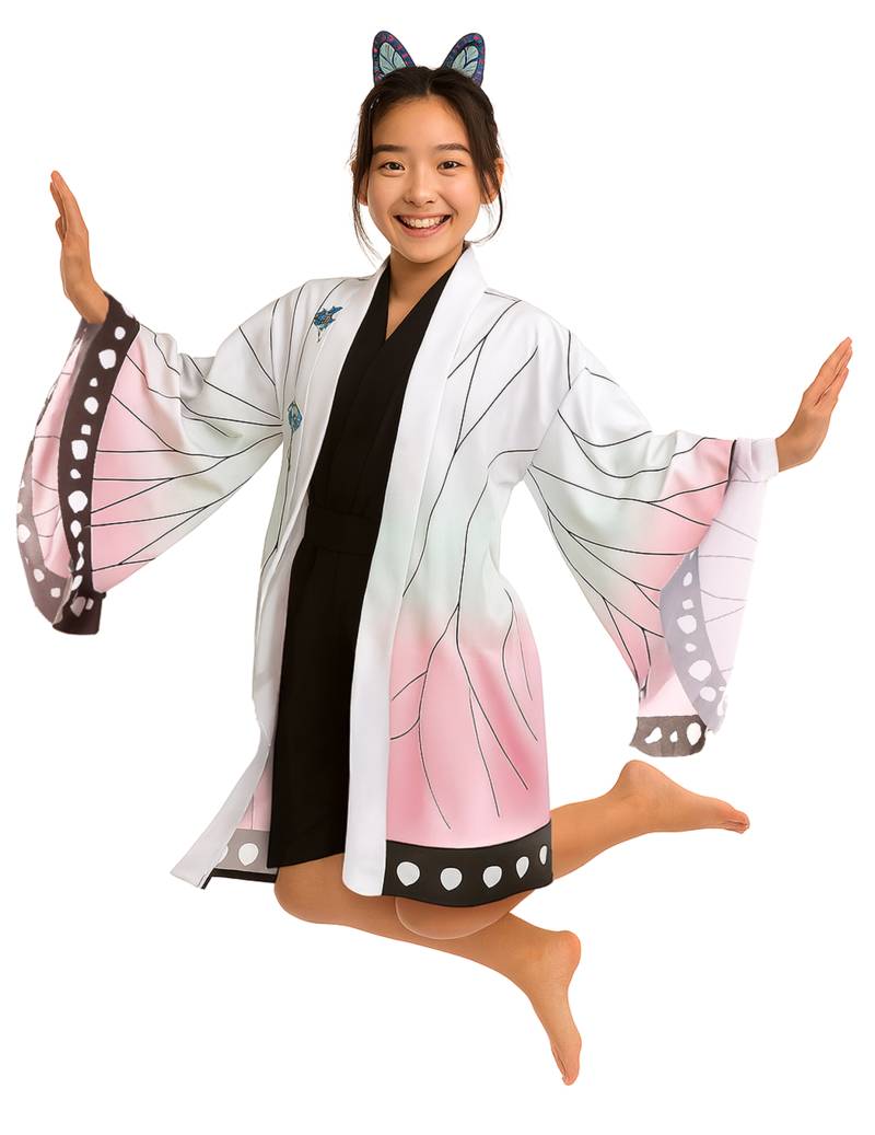 Schmetterlingskimono für Erwachsene weiß von KARNEVAL-MEGASTORE
