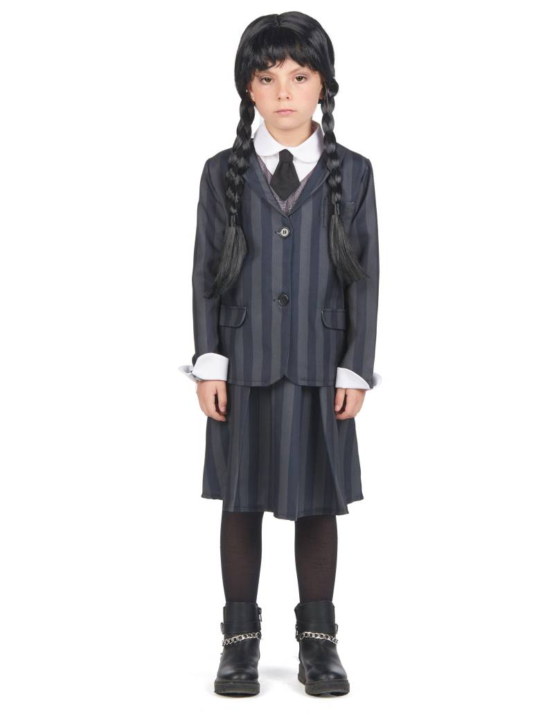 Schulmädchen Kinderkostüm 3-teilig grau Schulmädchen Kinderkostüm 3-teilig grau von KARNEVAL-MEGASTORE