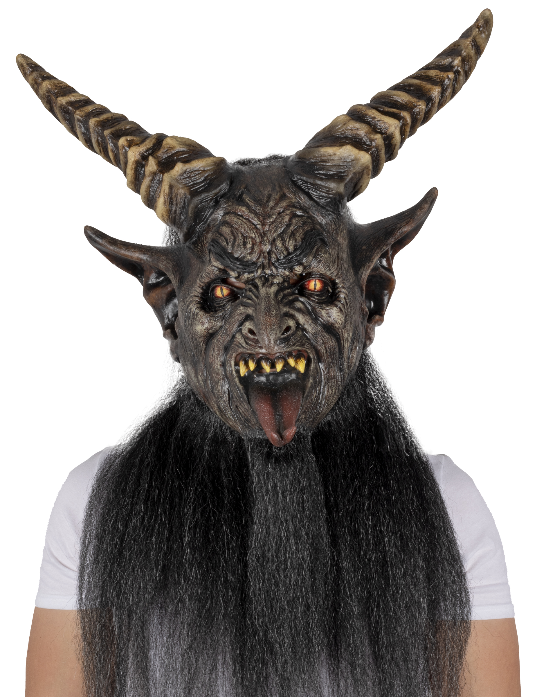 Schwarze Monster-Maske mit Hörnern Deluxe für Erwachsene Schwarze Monster-Maske mit Hörnern Deluxe für Erwachsene von KARNEVAL-MEGASTORE