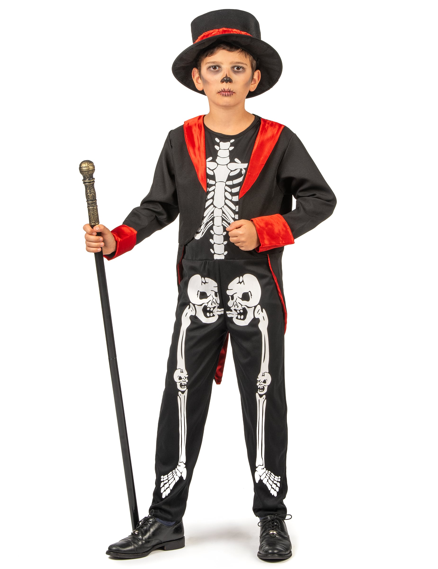 Skelett-Jungenkostüm Horror schwarz-weiss Skelett-Jungenkostüm Horror schwarz-weiss von KARNEVAL-MEGASTORE