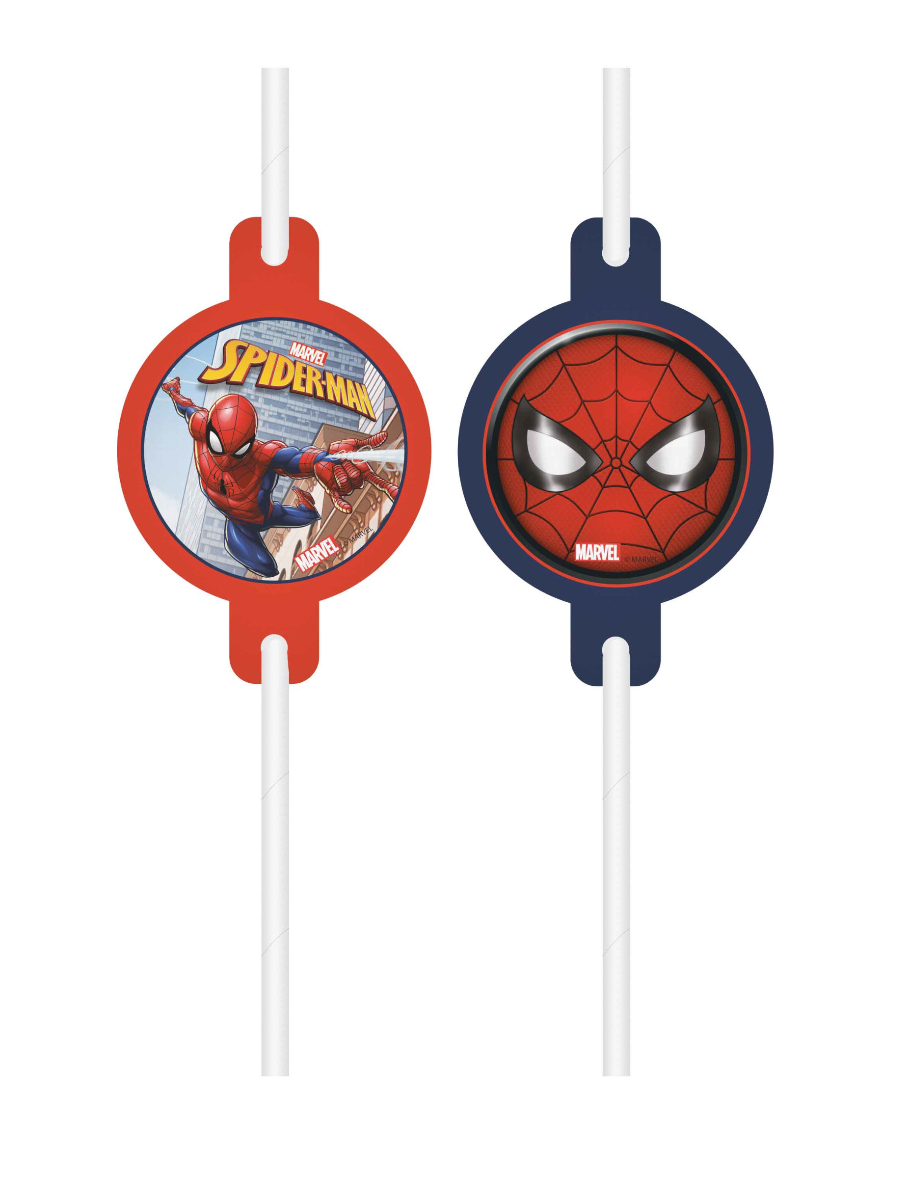 Spiderman 4 Strohhalme Fighter, weiß Spiderman 4 Strohhalme Fighter, weiß von KARNEVAL-MEGASTORE