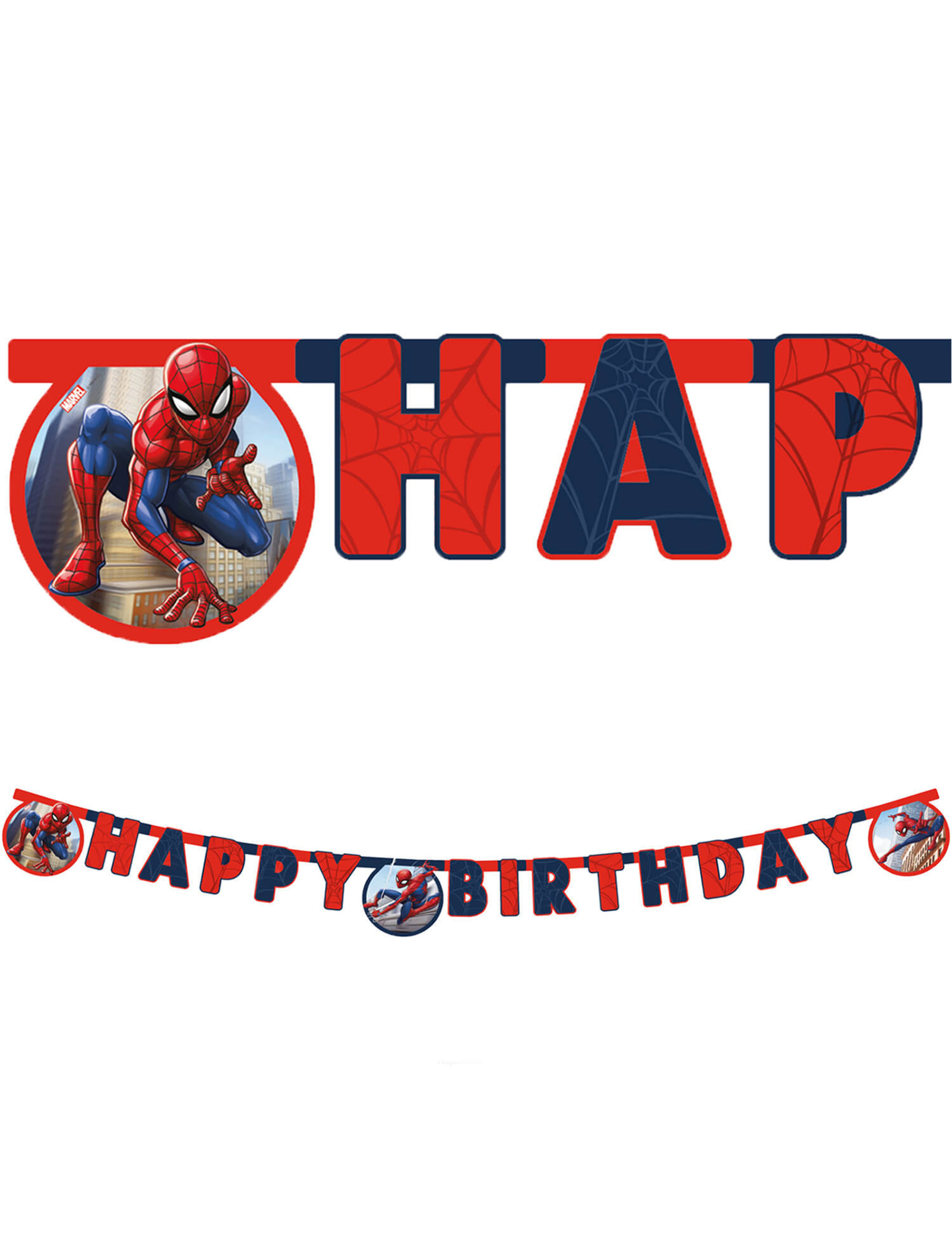 Spiderman Happy Birthday Girlande Spiderman Happy Birthday Girlande von KARNEVAL-MEGASTORE