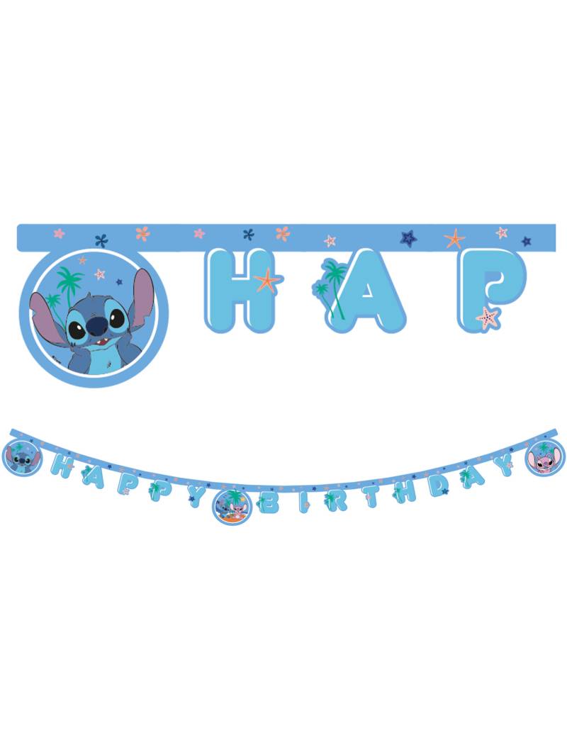 Stitch Geburtstagsgirlande, 200cm von KARNEVAL-MEGASTORE