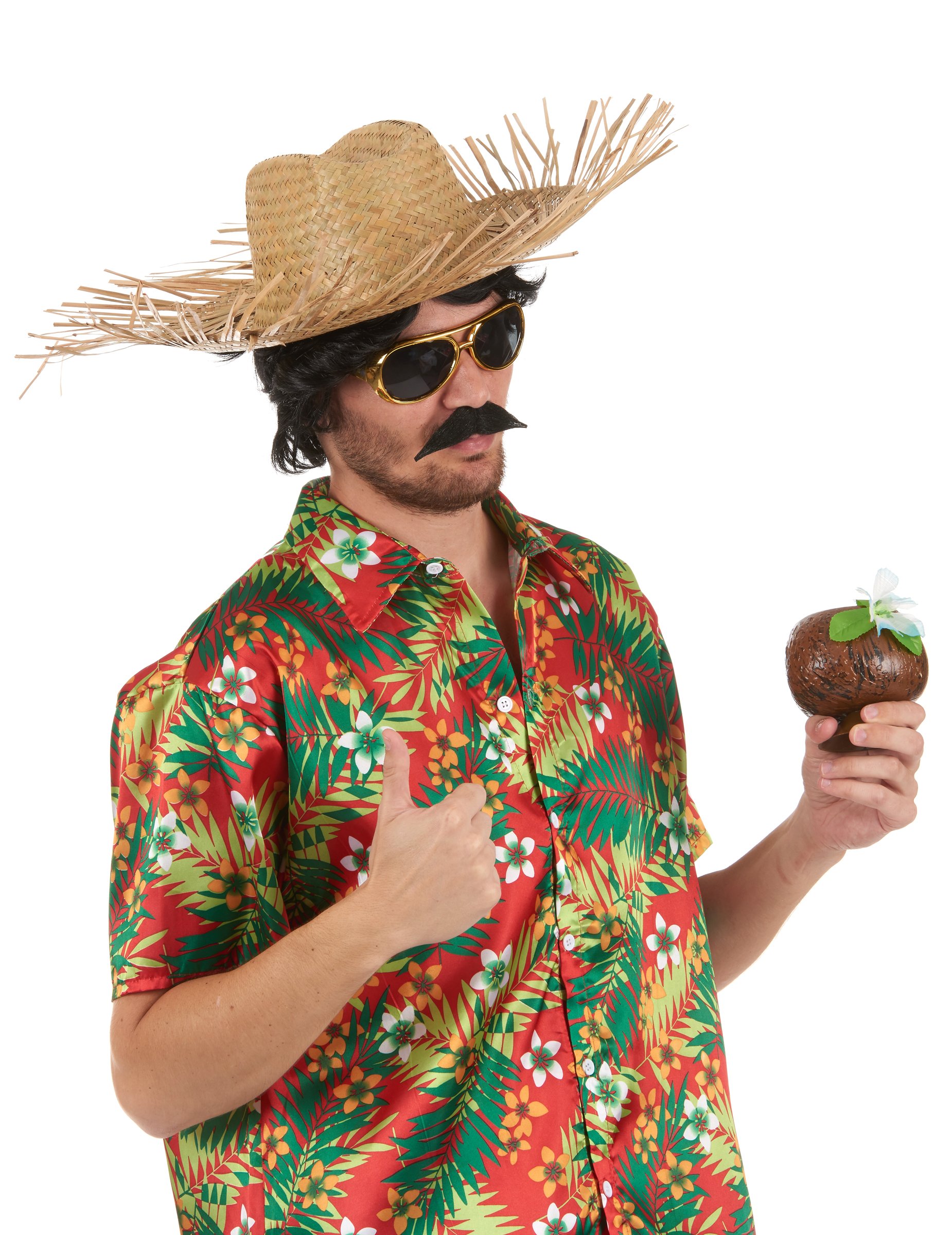 Strohhut Hawaii Hut beige von KARNEVAL-MEGASTORE