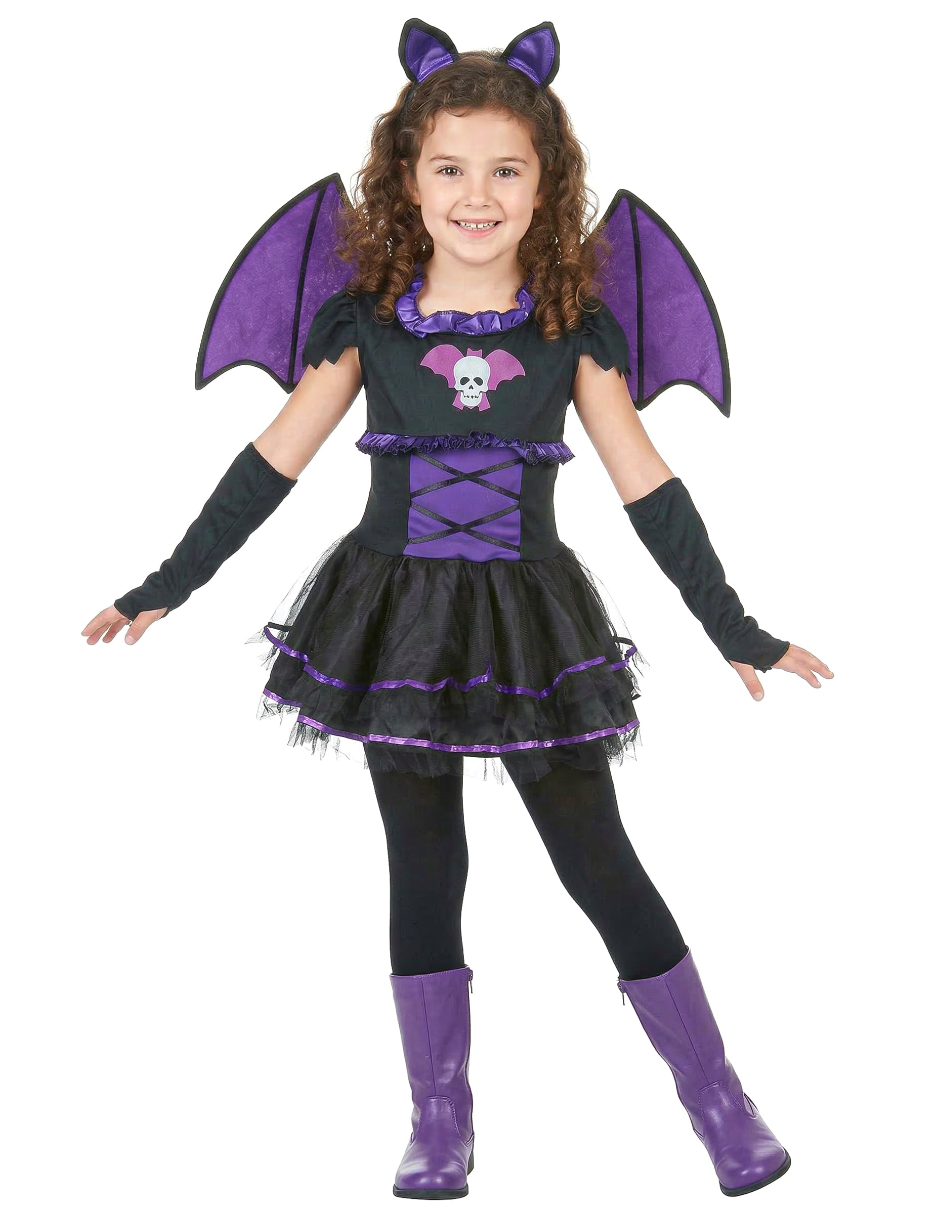 Süsse Vampir-Fledermaus Kinderkostüm schwarz-lila Süsse Vampir-Fledermaus Kinderkostüm schwarz-lila von KARNEVAL-MEGASTORE