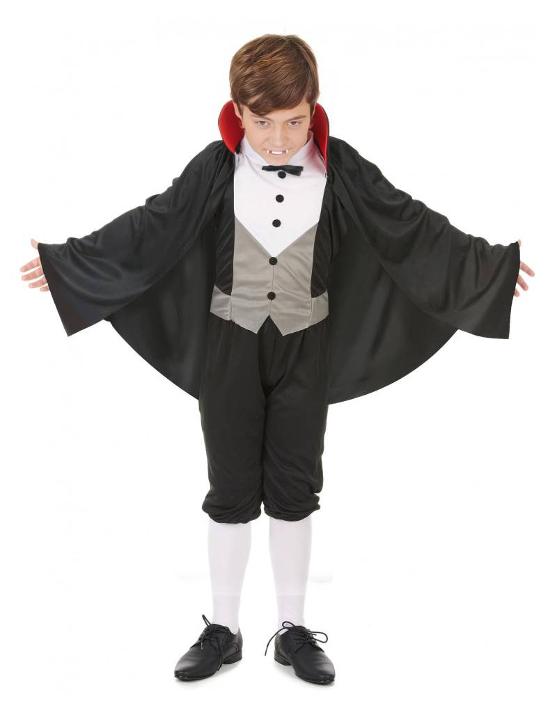 Vampir Halloween Kinderkostüm schwarz-grau-weiss Vampir Halloween Kinderkostüm schwarz-grau-weiss von KARNEVAL-MEGASTORE
