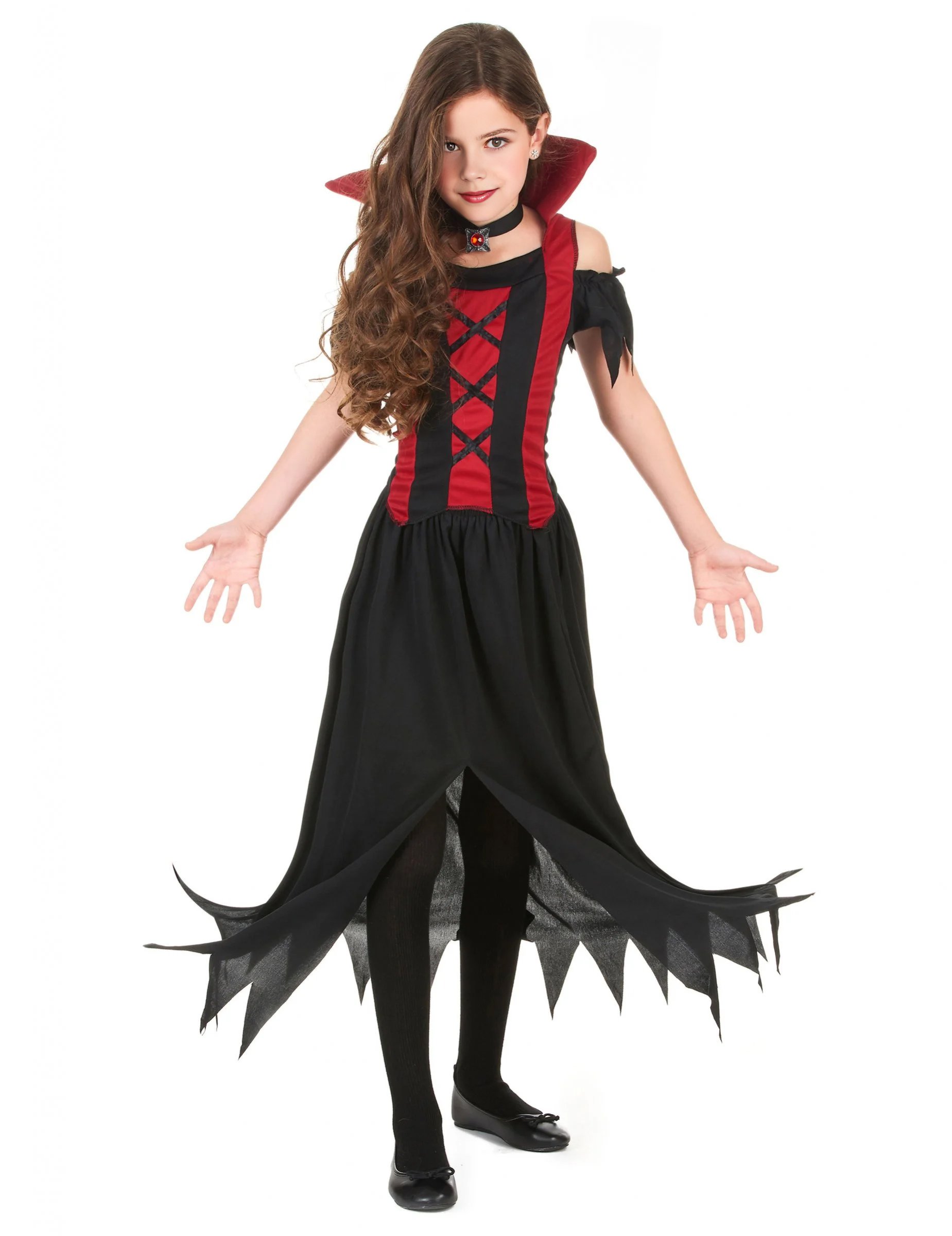 Vampirin Halloween-Kinderkostüm von KARNEVAL-MEGASTORE