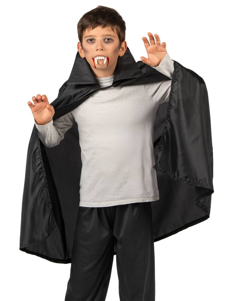 Vampirumhang Halloween Cape für Kinder schwarz von KARNEVAL-MEGASTORE