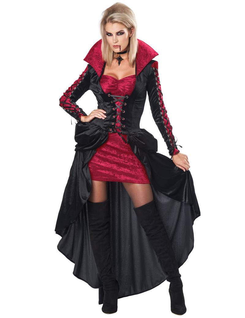 Verführerisches Vampir-Kostüm für Damen Halloweenkostüm schwarz-rot Verführerisches Vampir-Kostüm für Damen Halloweenkostüm schwarz-rot von KARNEVAL-MEGASTORE