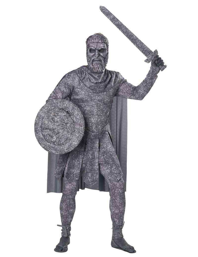 Versteinerter Krieger-Herrenkostüm Faschingskostüm grau von KARNEVAL-MEGASTORE