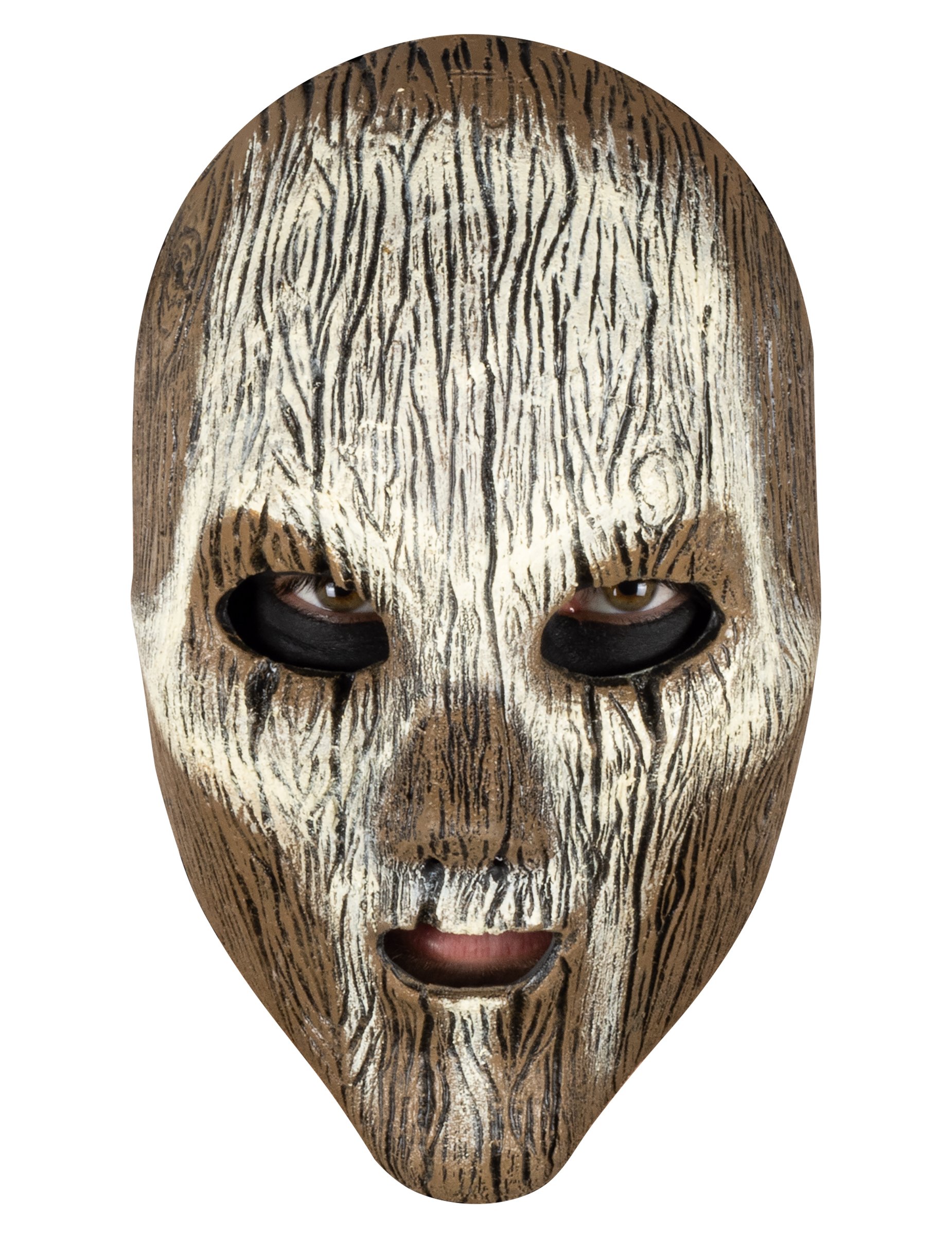 Voodoo Maske in Holzoptik, erwachsene von KARNEVAL-MEGASTORE