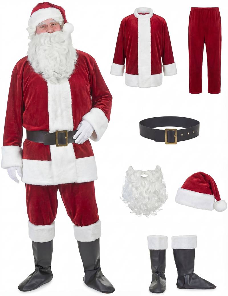 Weihnachtsmann Herrenkostüm Nikolaus rot-weiss von KARNEVAL-MEGASTORE