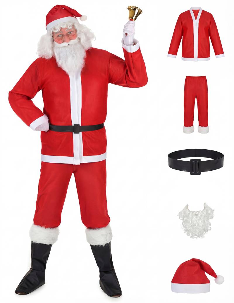 Weihnachtsmann Komplett-Kostüm Weihnachten rot-weiss von KARNEVAL-MEGASTORE