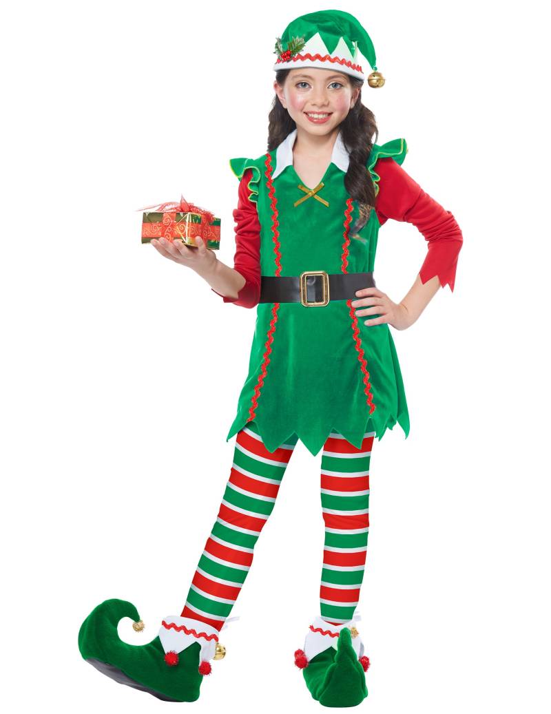 Weihnachtswichtel-Kostüm für Mädchen Weihnachtskostüm grün-rot Weihnachtswichtel-Kostüm für Mädchen Weihnachtskostüm grün-rot von KARNEVAL-MEGASTORE
