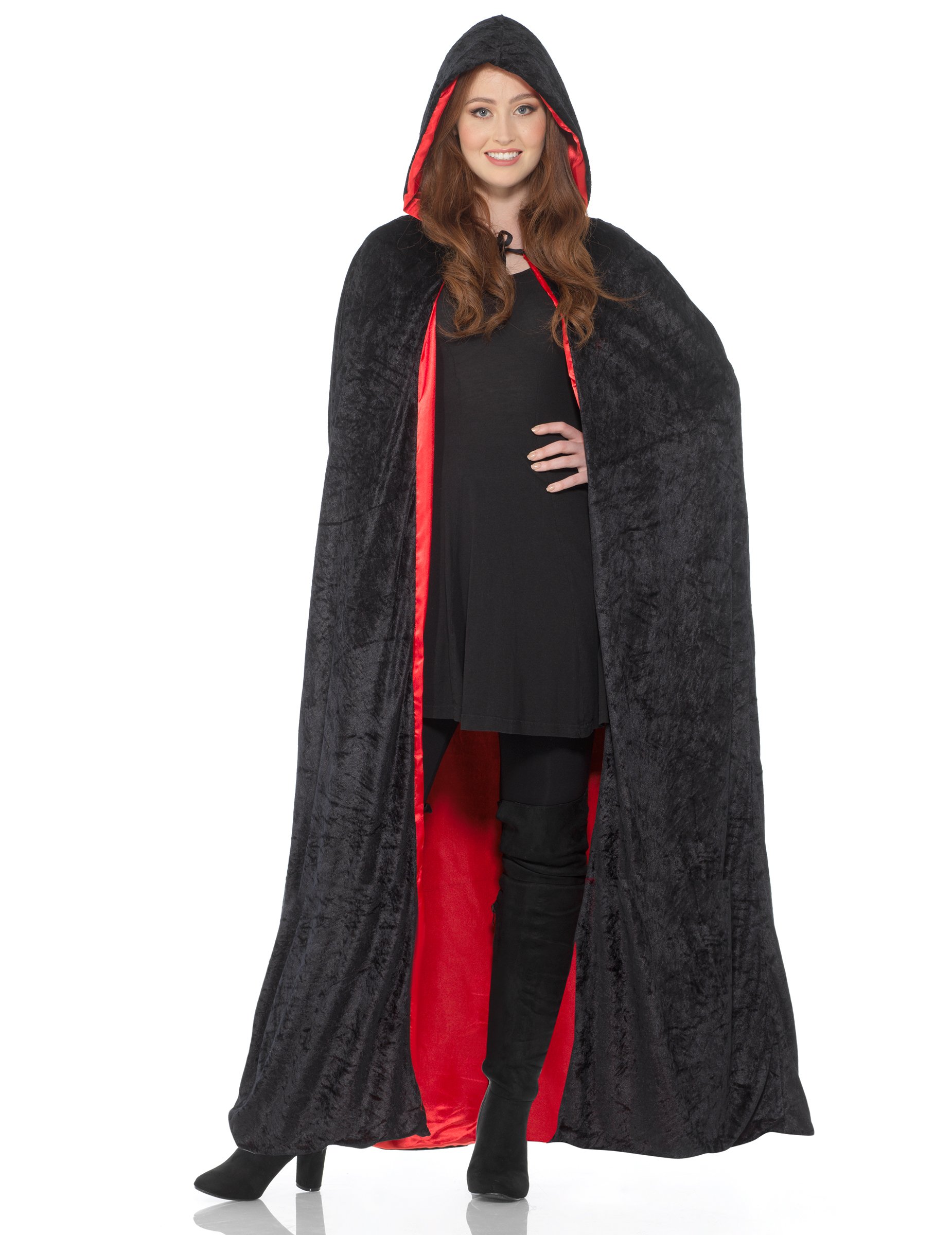 Wende-Umhang in schwarz/rot, lang - Erwachsene Wende-Umhang in schwarz/rot, lang - Erwachsene von KARNEVAL-MEGASTORE