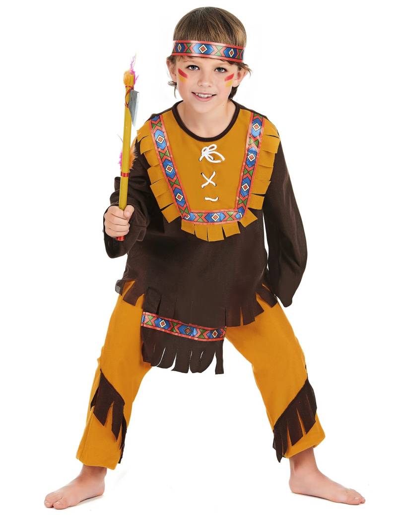 Wilder Indianer Kinderkostüm beige-braun von KARNEVAL-MEGASTORE