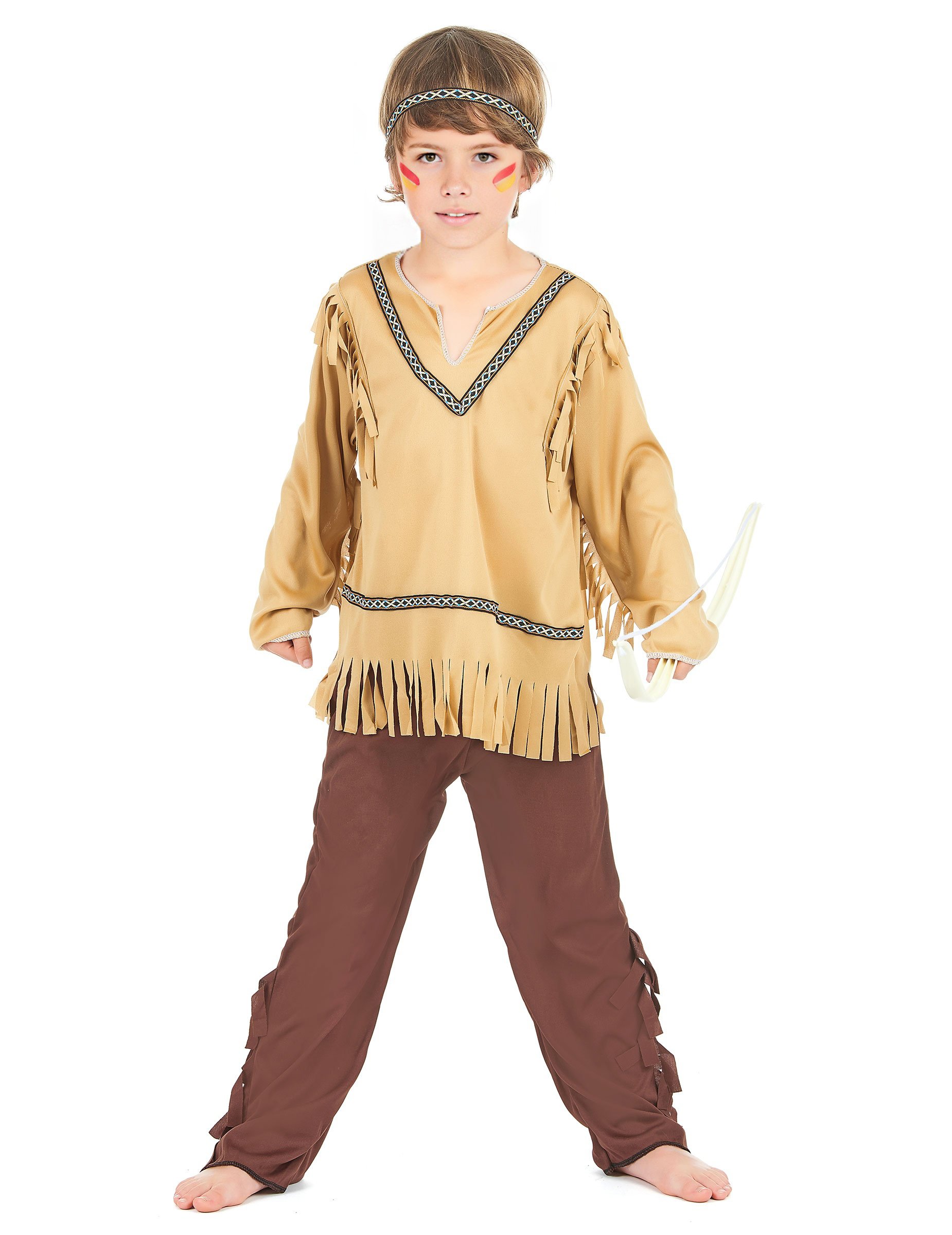 Wildwest Indianer Kinderkostüm beige-braun von KARNEVAL-MEGASTORE