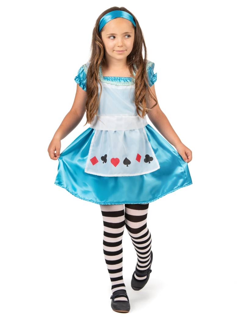 Zauberhafte Alice Märchenkostüm für Kinder blau-weiss von KARNEVAL-MEGASTORE